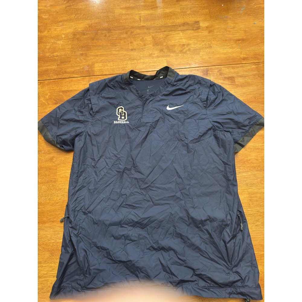 Nike Vented SS Windshirt Navy Blue Medium GB Logo - Mint Condition